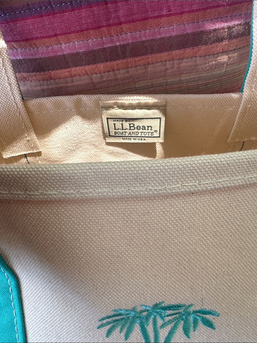 Vintage L.L. Bean Palm Tree Medium Tote - Picture 4 of 8